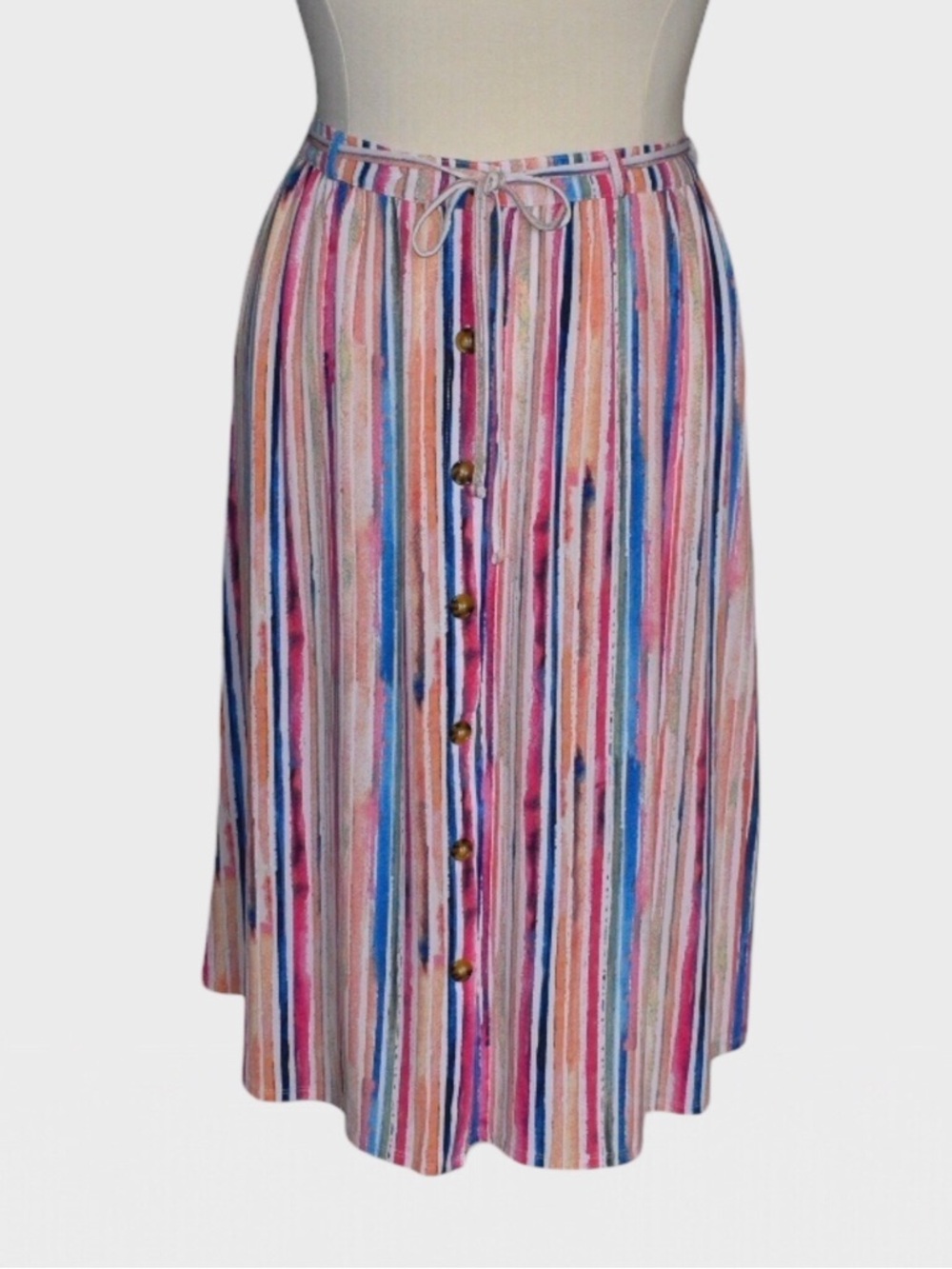 Terra & Sky Striped Button Front Skirt